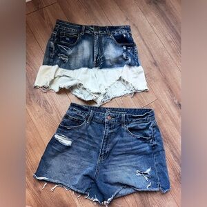 Denim Distressed Women Shorts‎ Bundle Size 9